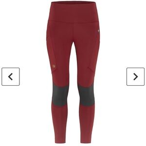 Fjallraven Women's Burgundy and Charcoal Abisko Trekking Tights